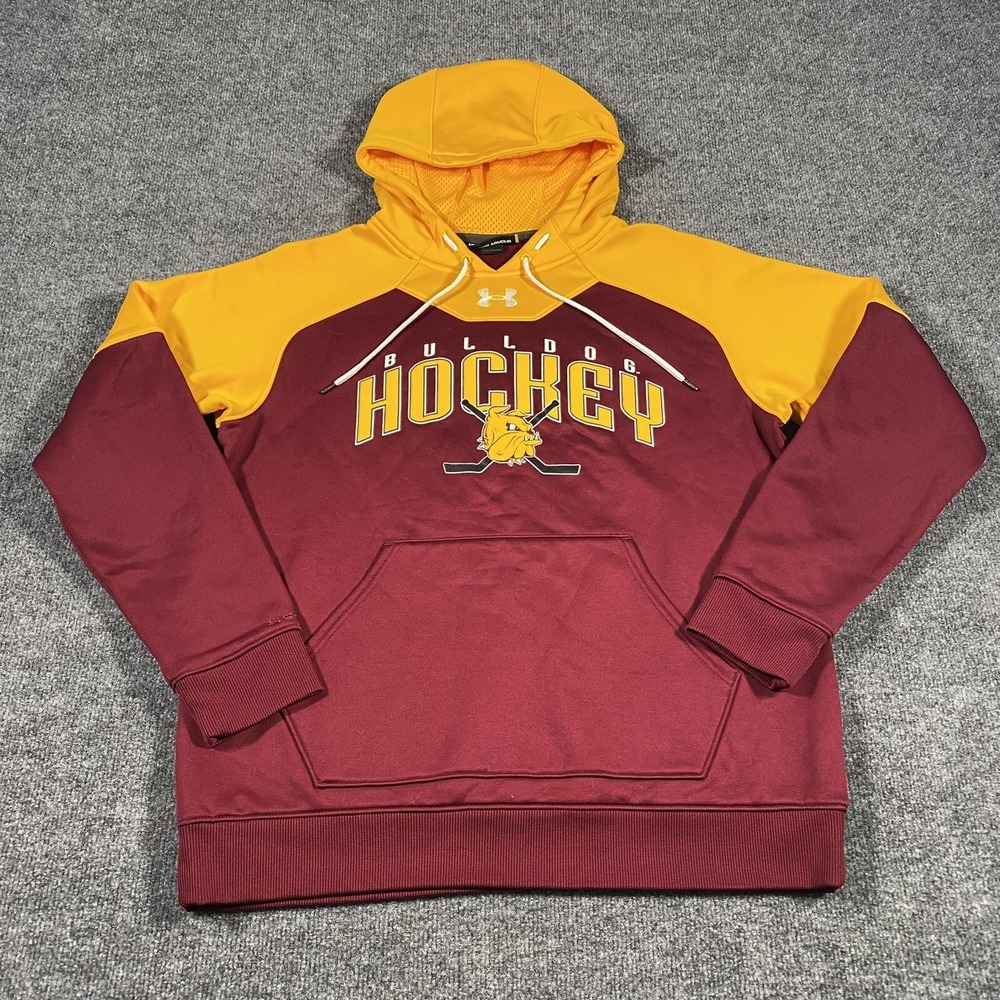 Minnesota Duluth Bulldogs Hockey Hoodie Mens Medium Under Armour Storm Fleece